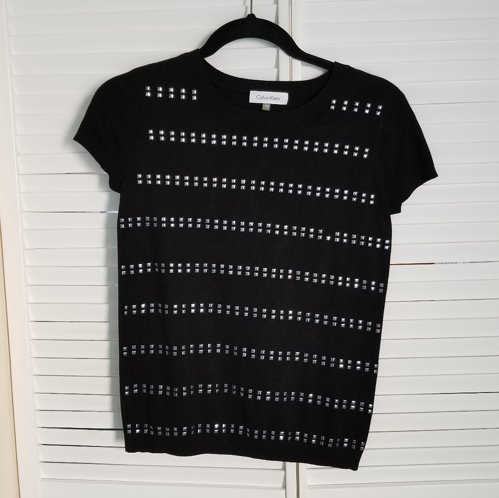 Calvin Klein Black Short Sleeves Top